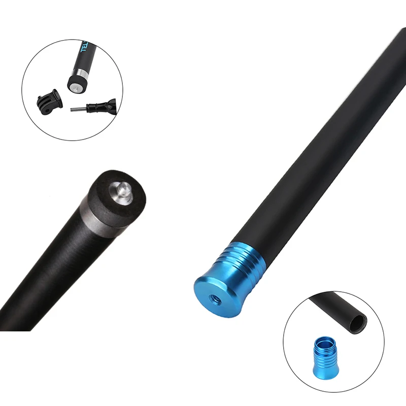 106 &quotуглеродного волокна ручной выдвижной полюсный монопод для Insta360 один X2/R/X GoPro