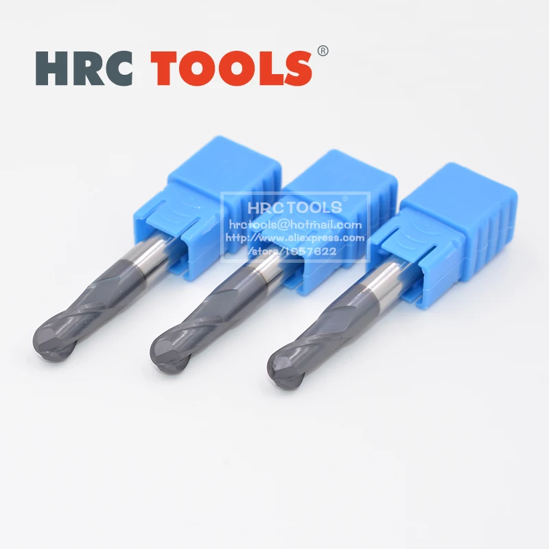 C2 R0.75x3Hx4Dx50L концевые фрезы 2 флейты R0.75 HRC 45 карбид вольфрама для резки металла