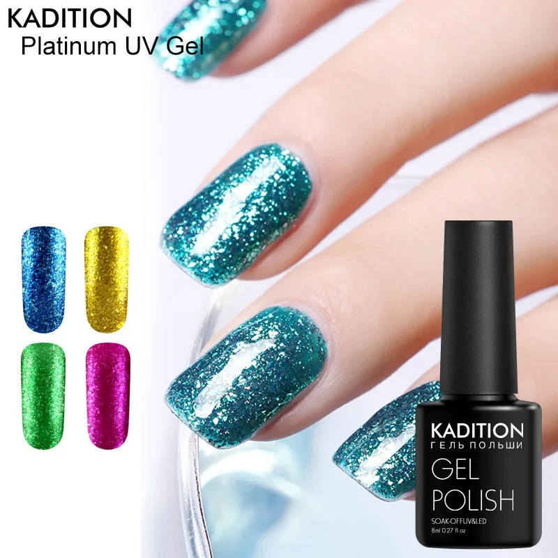 KADITION Platinum Lucky 12 видов цветов Гель лак для ногтей Блестящий долговечный Гибридный