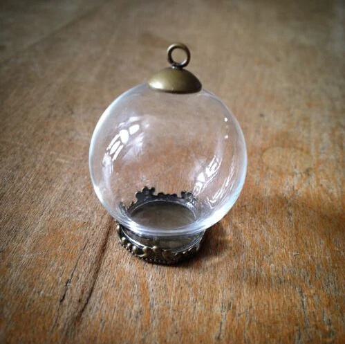 

20sets Clear Glass Globe Necklace Kit Bottle Pendant DIY Antique Bronze Top Terrarium Bottle Charm Apothecary Jewelry Supplies