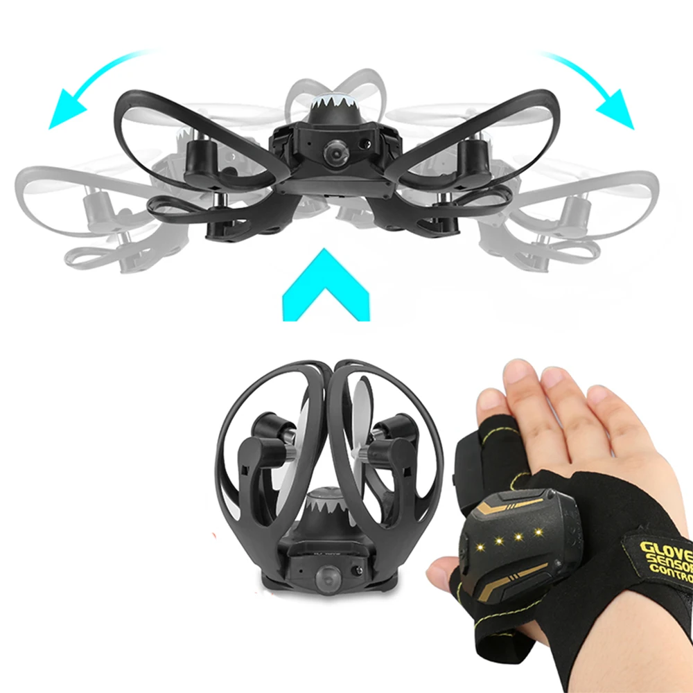 Лучший Wifi FPV 480P HD Дрон камера Valcano перчатки управление интерактивный мини Дрон Квадрокоптер с камерой RC вертолет