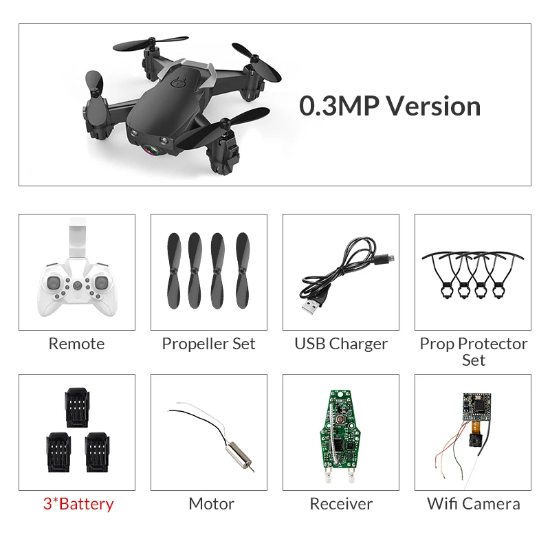 black30w3batteries Eachine E61 E61HW Мини WiFi FPV с HD камерой режим удержания высоты складной Радиоуправляемый Дрон Квадрокоптер RTF - Цвет: black30w3batteries