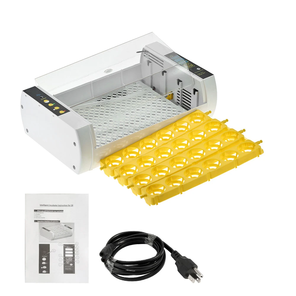 

24-Eggs Intelligent Automatic Egg Incubator Temperature Control Hatcher for Hatching Chicken Duck Bird Quail Poultry AC220V