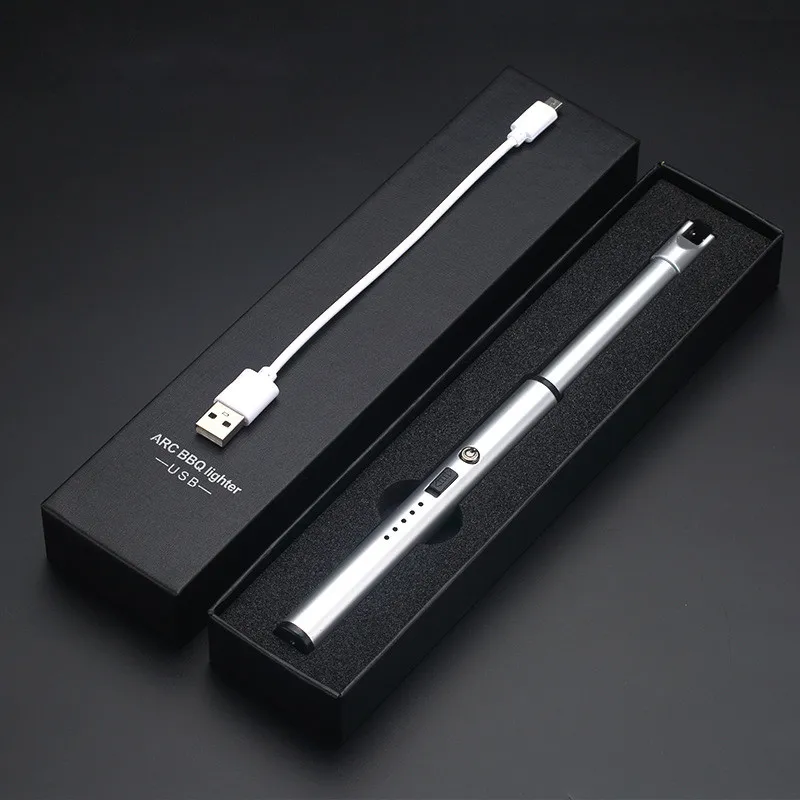 Электронные USB ветрозащитные зажигалки открытая плита для барбекю зажигалка