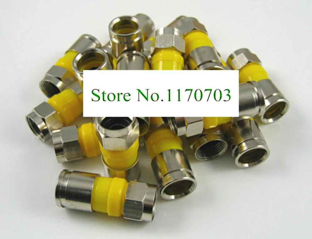 50 шт. желтый Универсальный водонепроницаемый соединитель Rg6 с защелкой и