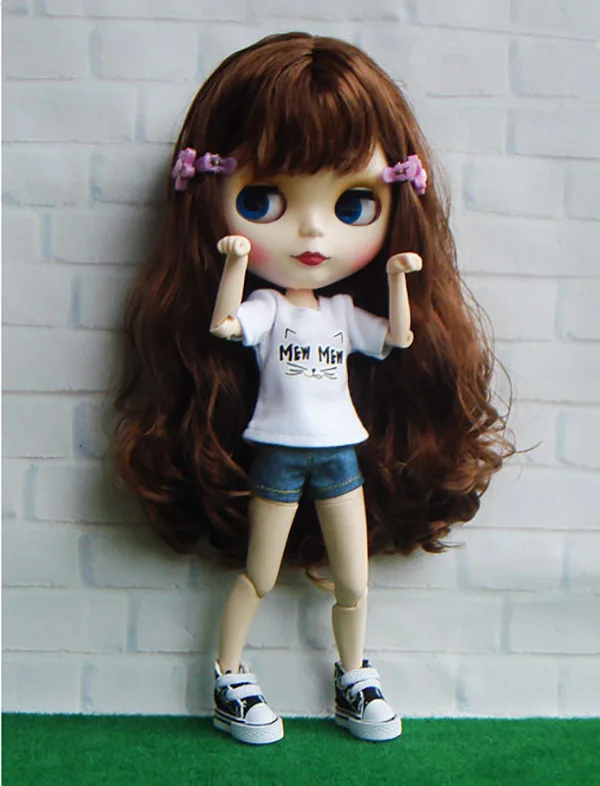 1 шт. Blyth кукла футболка/джинсы одежда подходит для Barbi рубашка Момоко Azone 1/6 Кукла