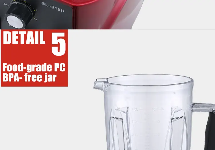 BL-918D 4L BPA-Free 2200 Вт профессиональный блендер для бритья льда блендер для смузи сои блендер с таймером
