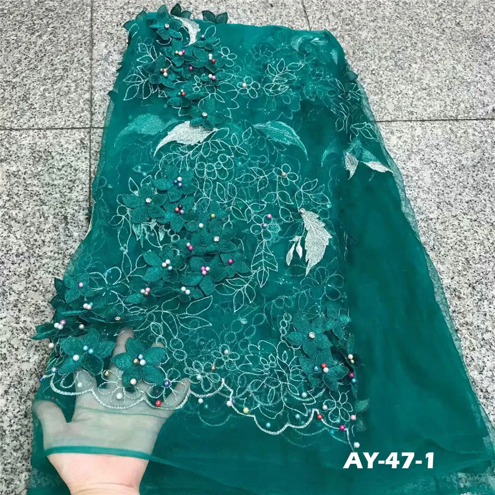 Tissu dentelle сетки французский чистая кружевной ткани с разноцветными бусинами d