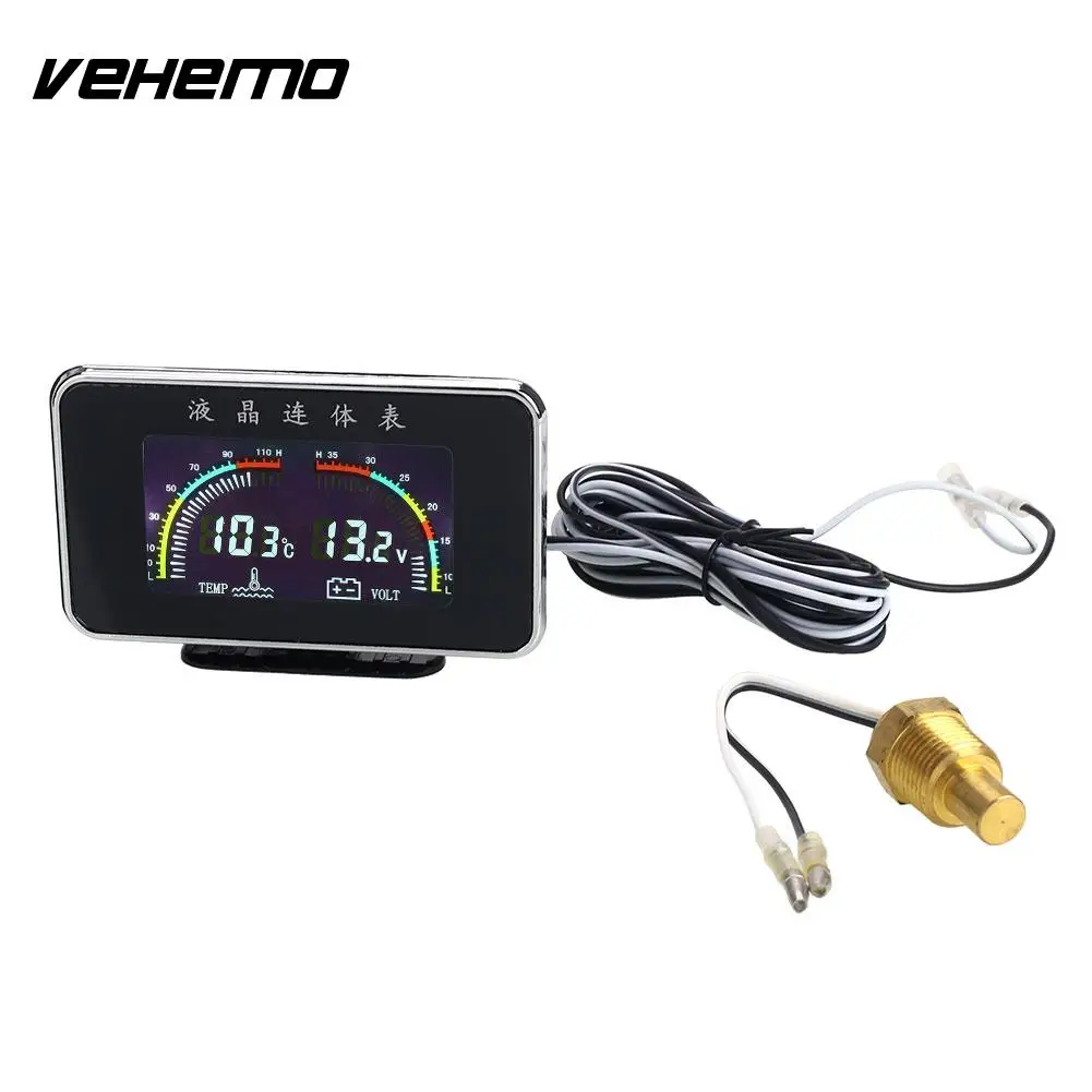 2in1 car Water Temp Gauge Oil Pressure LCD Digital 12/24V Voltage Meter Precise Indicator Pointer Accessories | Автомобили и