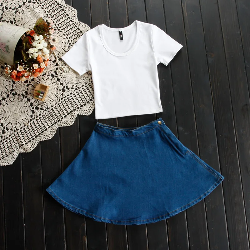 Женская джинсовая мини юбка с высокой талией и плиссировкой|skirt crochet|skirt goldskirt children
