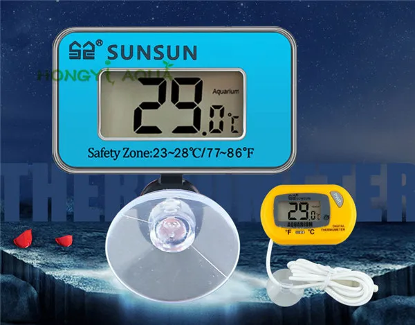 

1 piece sunsun aquarium liquid crystal 3-in-1 thermometer external digital display/built-in diving thermometer WDJ-004/005