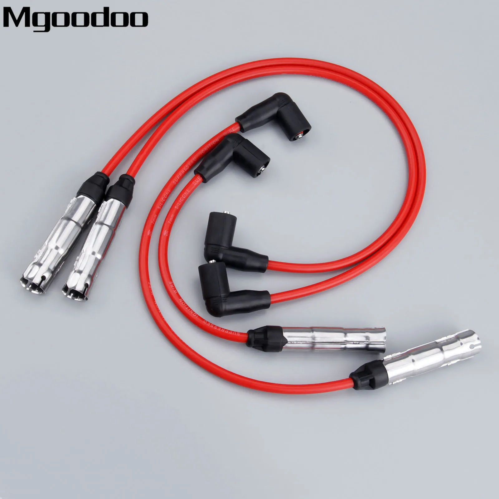 Mgoodoo 4 шт. свечи зажигания провода кабель набор RC-VWC035 57041 Fittment для Volkswagen forjetta forGolf forBeetle