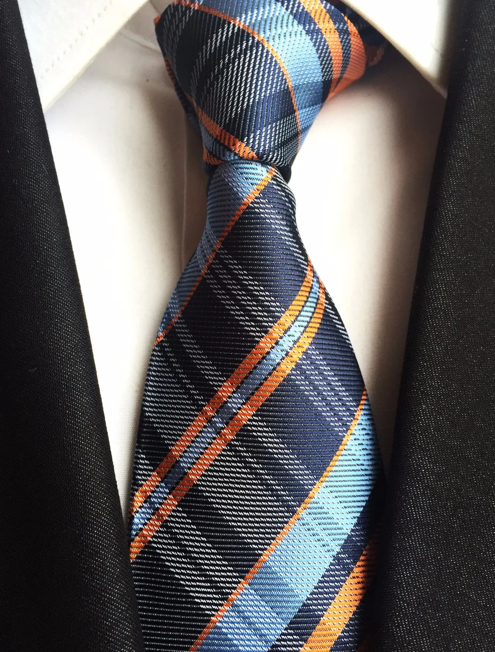 Новые Классические Галстуки 8 см в клетку синие красные белые шелковые галстуки