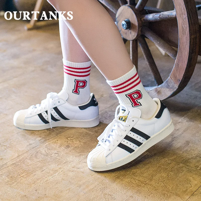 Хлопковые женские Носки три полосы случайные Япония Харадзюку sokken Calcetines Mujer