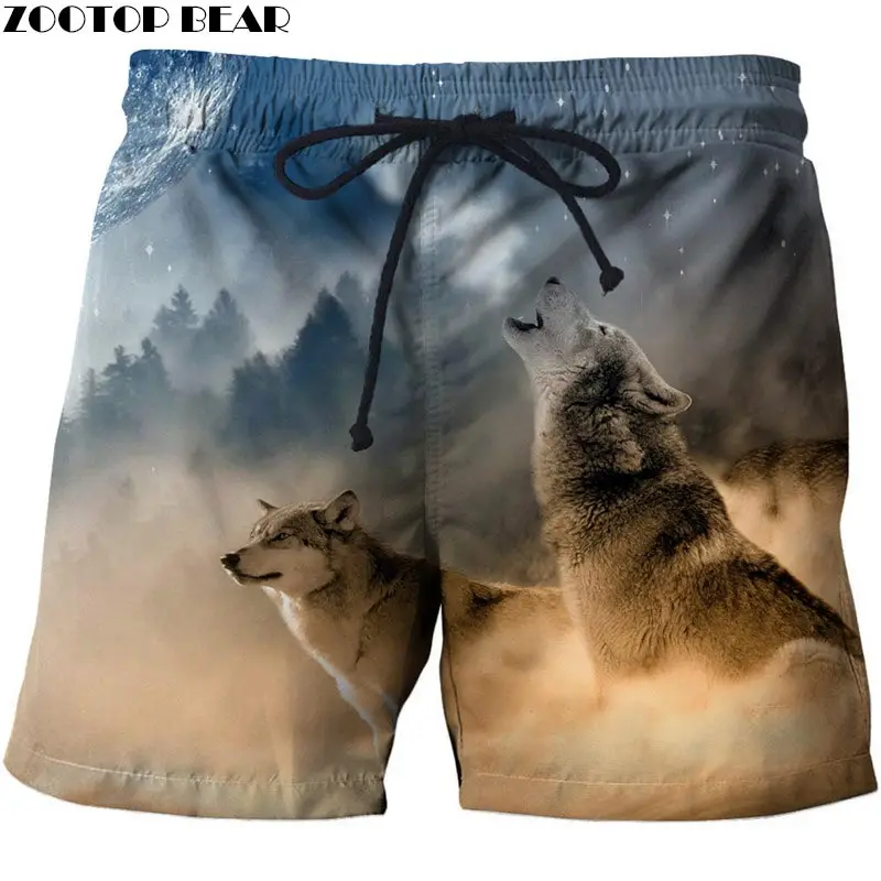

3D Printed Men The Wolf Is Screaming Stone printed Beach Short Watersport Quick Dry Printing Board Short Drop Ship ZOOTOP BEAR