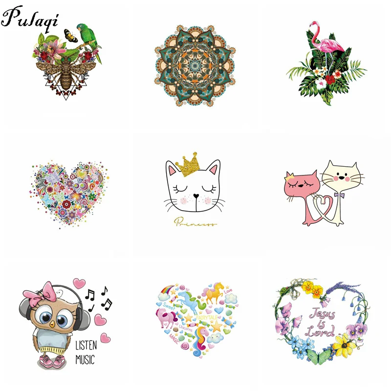 Pulaqi Красочные Утюг на нашивки забавные перевода наклейки для рассеивания тепла