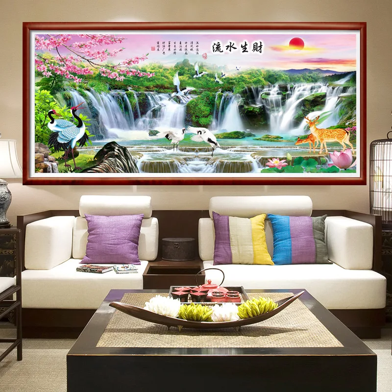 Вышивка QIANZEHUI Набор для вышивки крестиком сделай сам с изображением пейзажа и