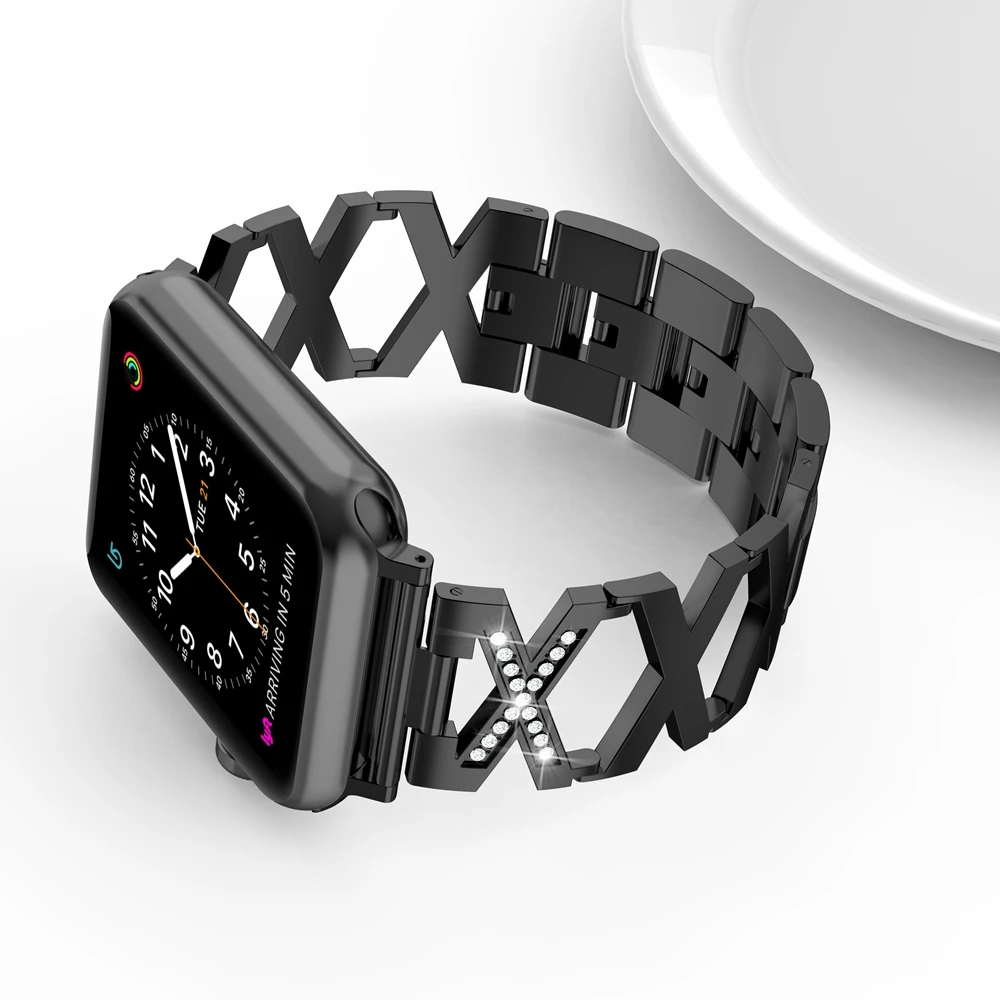 Женский ремешок Wearlizer для Apple Watch модный бриллиант металлический 38/42/40/44 мм iwatch 5 4 3 2