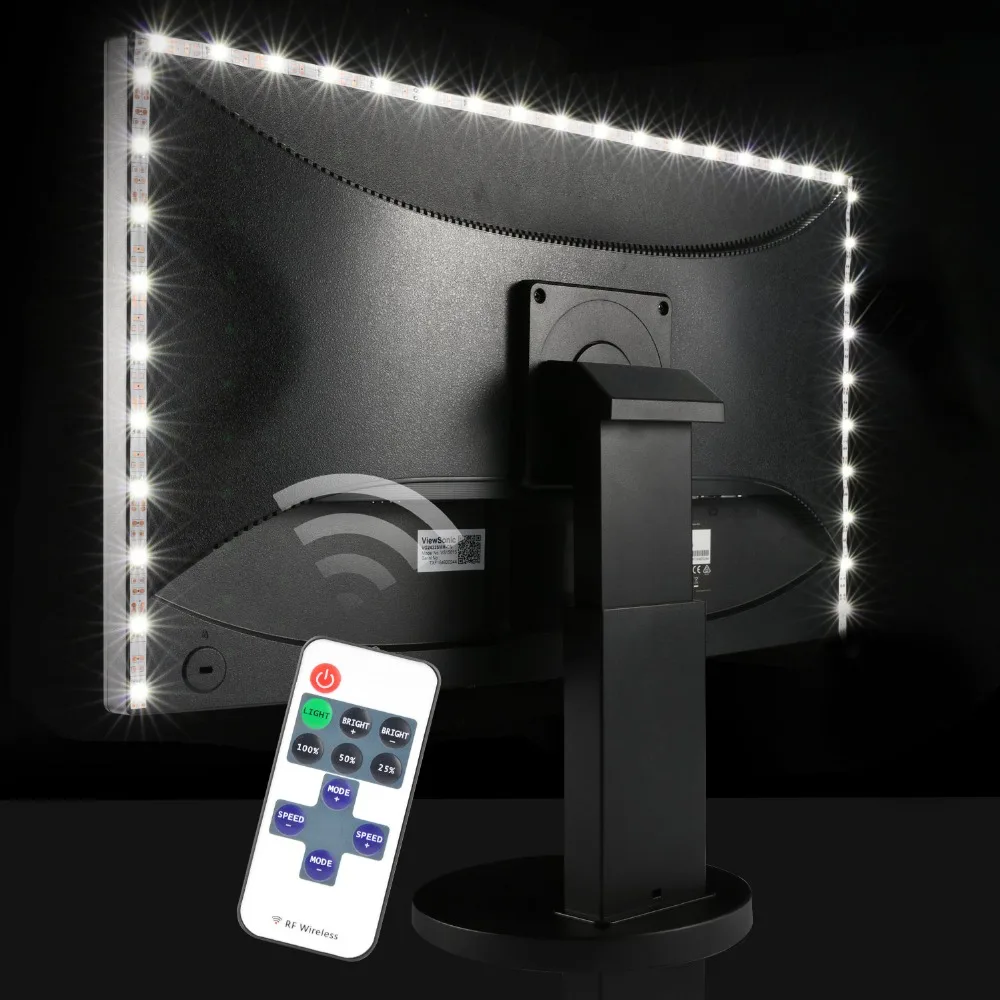USB кабель питания Светодиодные полосы света SMD 2835 60 Светодиодный S/M домашняя настольная лампа Гибкая лента украшение стены RF пульт дистанционного ТВ фоновое освещение