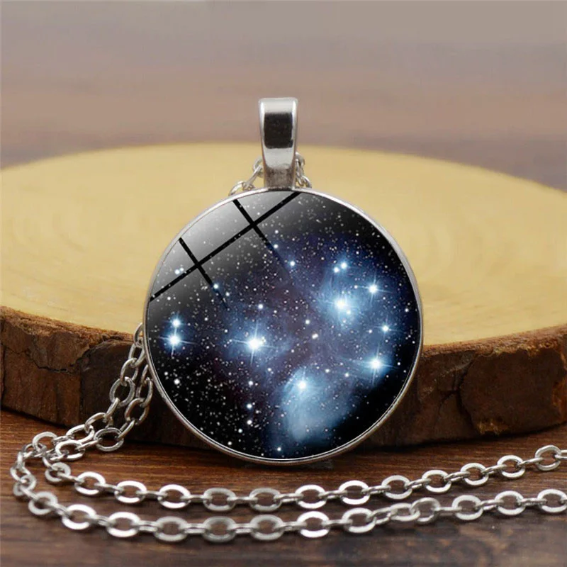 Новые ручной работы Pleiades/star Кластера Кулон Вселенной Galaxy ожерелье ювелирные