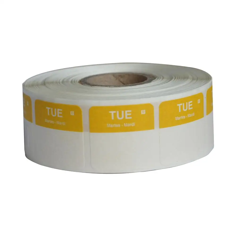 1000 этикеток 1 &quotX1&quot Dissolvable Food Day of the Week ротационные этикетки безопасные