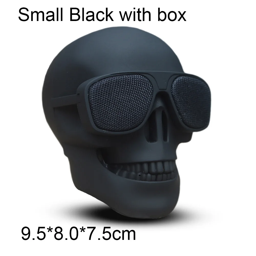 США уникальный череп Bluetooth динамик AeroSkull беспроводной мини портативный мобильный сабвуфер многоцелевой дропшиппинг - Цвет: small black with box