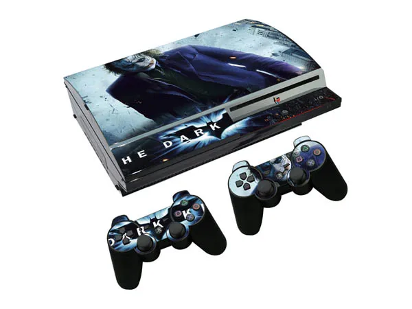 Темный Джокер ПВХ наклейки покрытие для Playstation 3 жирная консоль и 2 контроллера