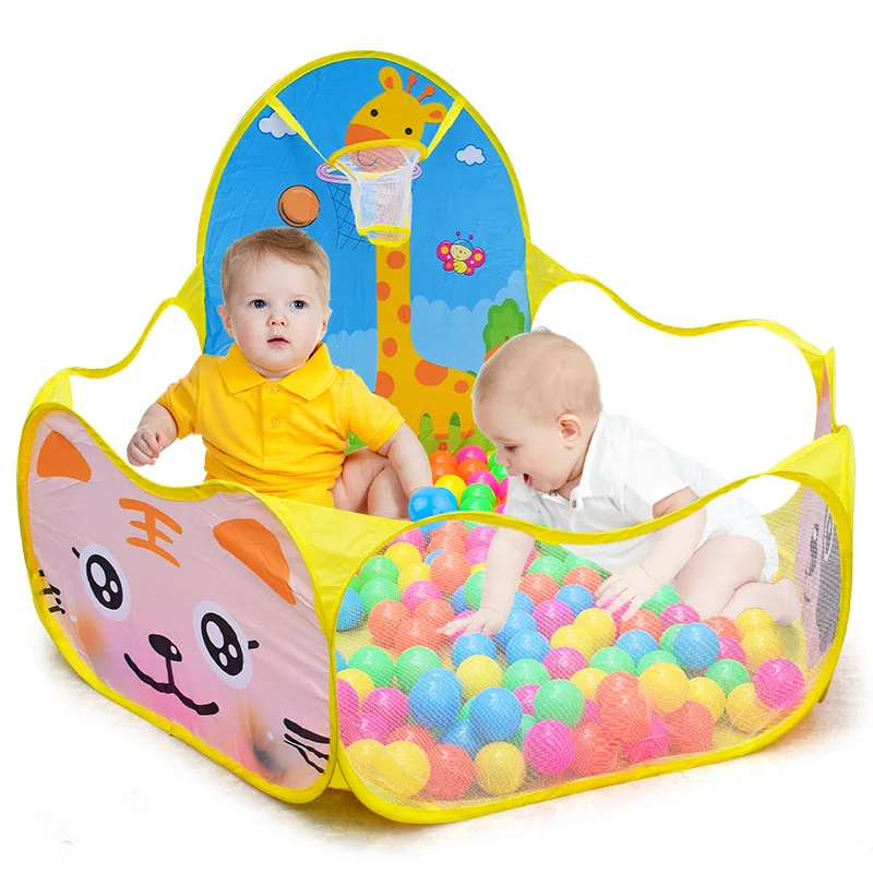 Yellow IMBABY Portable Baby Playpen Children Outdoor Indoor Ball Pool Play Tent Kids Safe Playpens Game Pool of Balls for Kids Gifts - Цвет: Yellow