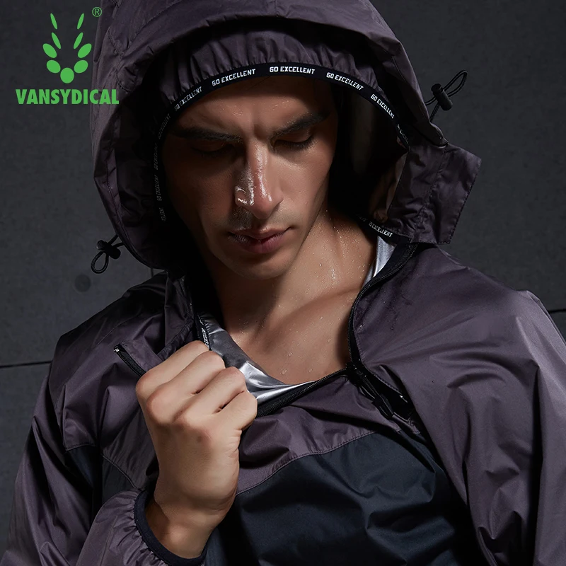 Фото Мужская спортивная куртка для бега VANSYDICAL, спортивная одежда для похудения, мужские спортивные комплекты, топы для тренажерного зала, тренир... №3