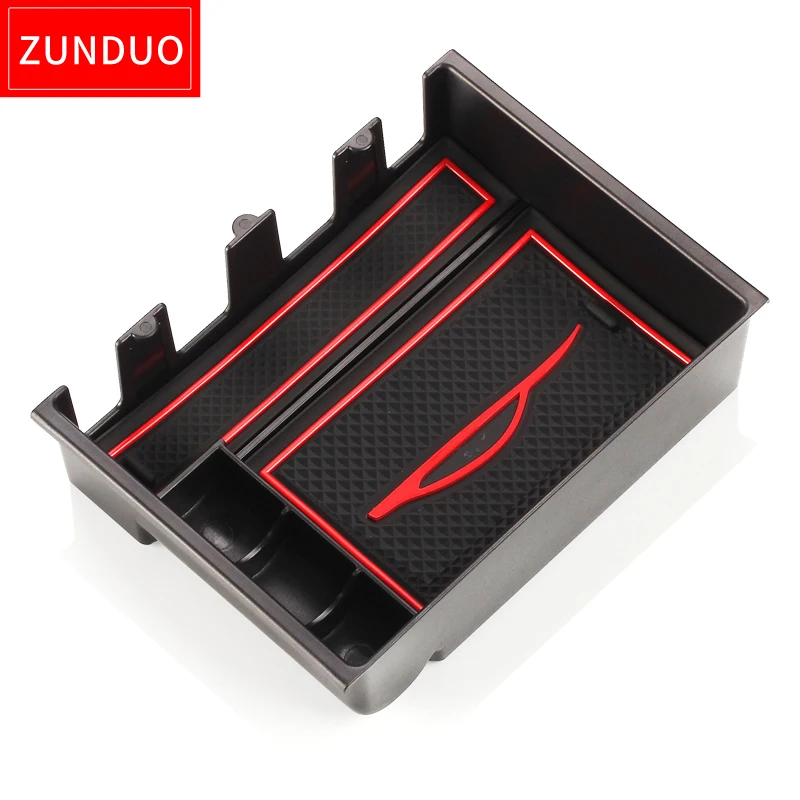 ZUNDUO Car Armrest Box storage box For MAZDA 3 mazda5 AXELA ATENZA 2015-2017 Stowing Tidying RED ABS+PVC | Автомобили и мотоциклы