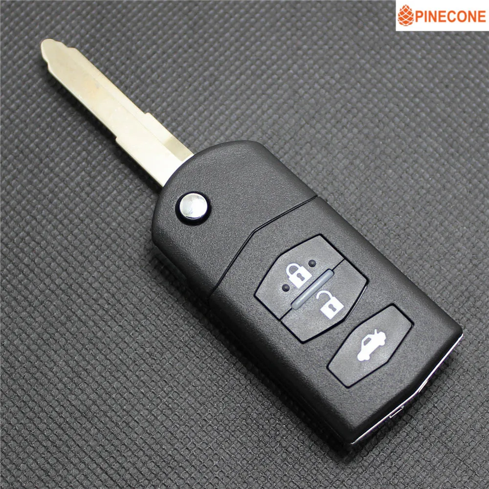 PINECONE для MAZDA 3 5 6 Чехол автомобильного ключа 2 кнопки необработанное Латунное