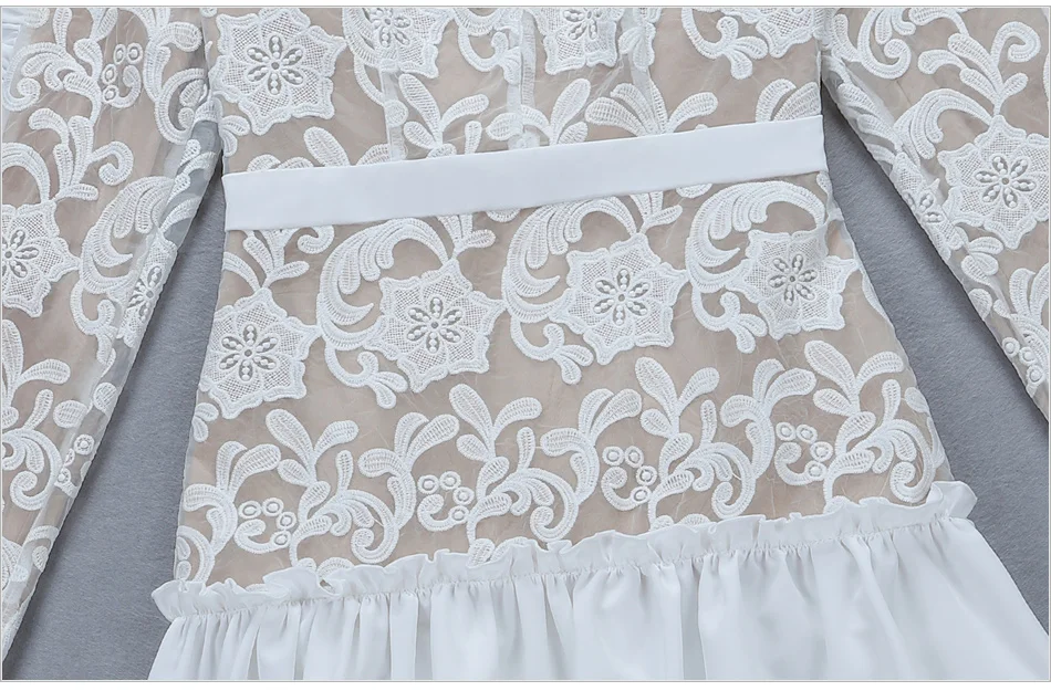 Романтический рябить вышивка сетки Для женщин Femme платье Vestidos с v-образным вырезом и длинным рукавом Сладкий плотно Талия Мини вечернее платье-футляр