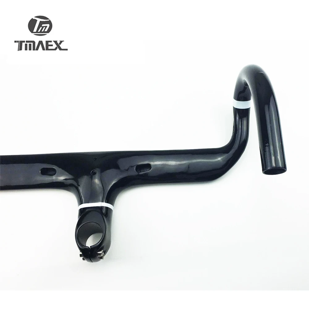 TMAEX Carbon Интегрированный руль для дорожного велосипеда запчасти черный глянцевый