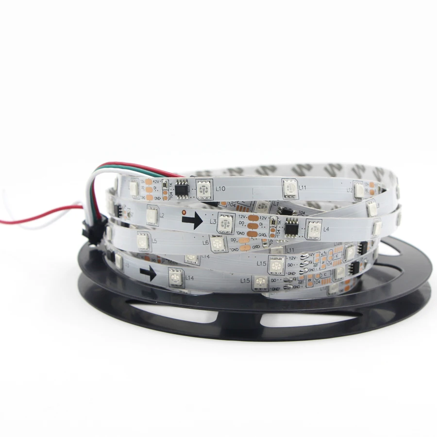 Светодиодная лента WS2811 5050 SMD RGB 30 светодиодов/м внешнее управление 1 ic 3 светодиода