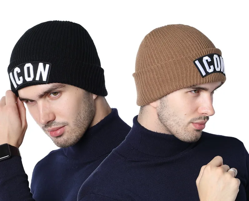DSQICOND2 Skullies шапочка вышивкой Лыжный Спорт Трикотажные Шапки значок Для женщин Для мужчин зимние Кепки теплые шапки бэги вязать Skullies капот Кепки s