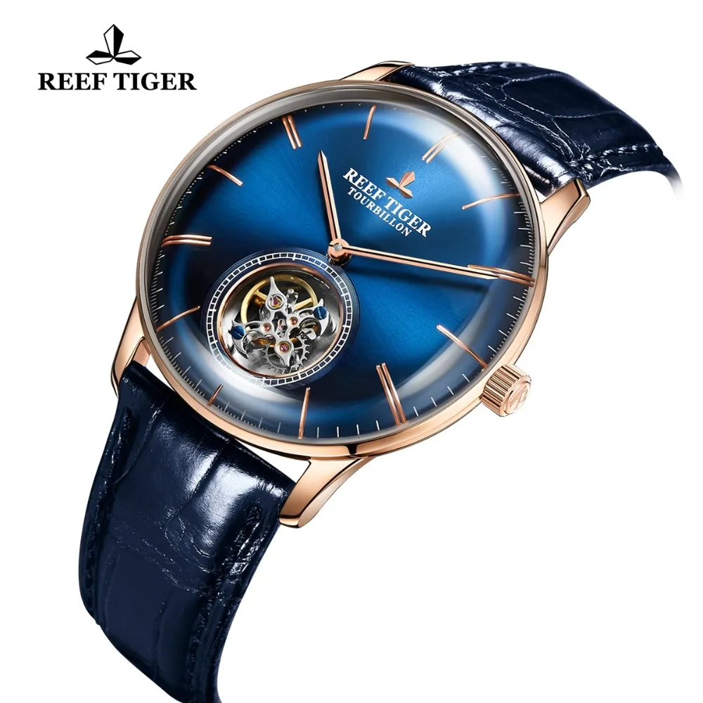 Часы Reef Tiger/RT мужские автоматические из натуральной кожи с ремешком RGA1930 +