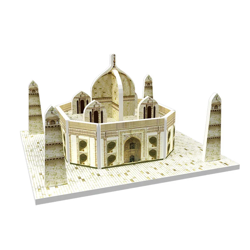 Детская мини-головоломка DIY игрушка трехмерная головоломка 3D модель мир архитектурная модель трехмерная головоломка pape - Цвет: 4
