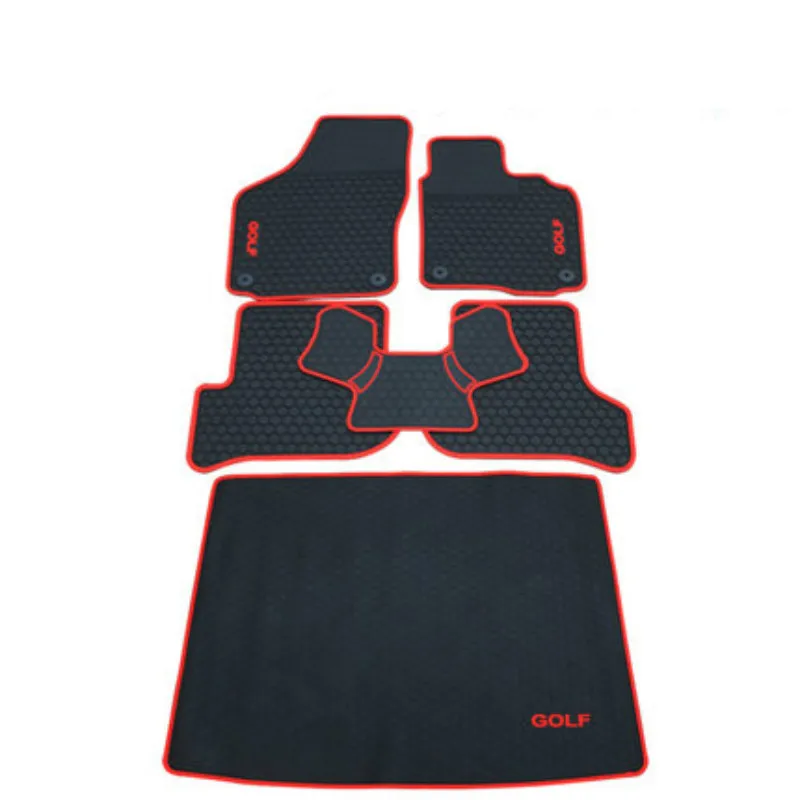 

Custom No Odor Trunk Carpets Waterproof Rubber Car Floor Mats+Boot Mat for Right Hand Drive RHD Volkswagen Golf 6 7 GTI