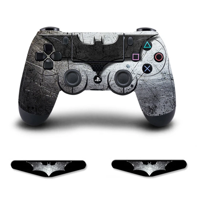 PS4 контроллер кожи наклейка Vinly наклейка обложка+ 2 светильник бар для sony playstation 4 PS 4 DualShock беспроводной геймпад-Бэтмен