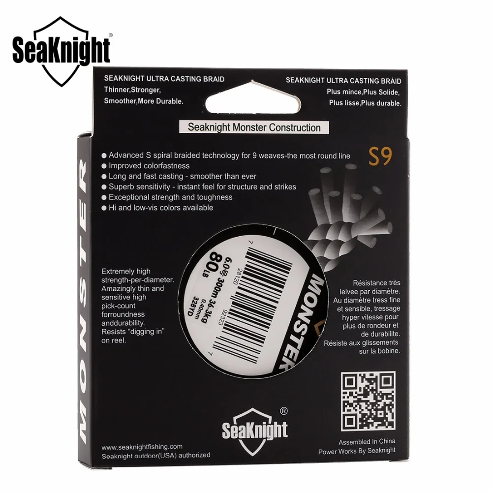 Seaknight Монстр s9 300 м спиральный технологии 9 Прядный плетеный ткет pe рыболовная