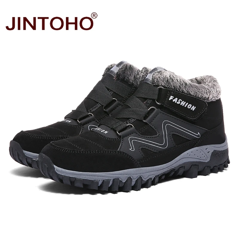JINTOHO теплая зимняя обувь высокого качества модные зимние ботинки брендовые
