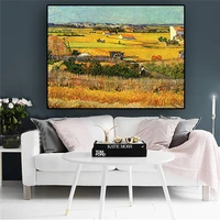 harvest at la crau by van gogh landscape oil painting reproductions on canvas posters and prints wall picture for living room
