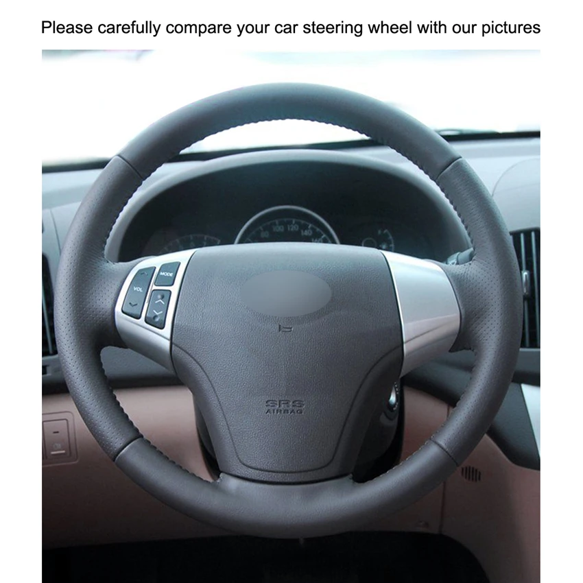 Сшитые вручную Черные Аксессуары из искусственной кожи для Hyundai Elantra 2008 2009 2010 |