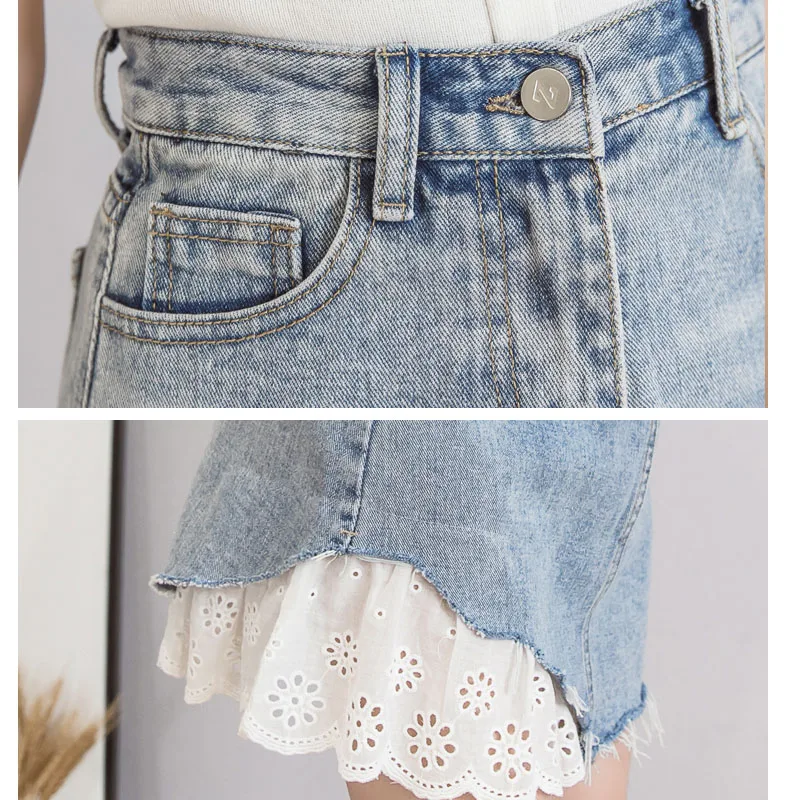 

Cowgirl skirt new high waist skirt A skirt versatile breasted skirt women summer WD082