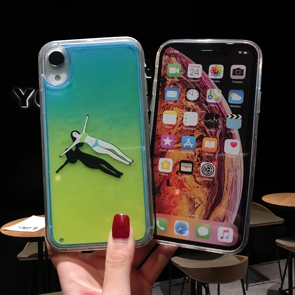 Популярный цветной светящийся чехол для iPhone X XR XS MAX 6 S 7 Plus 8 Suprem Sports украшенные