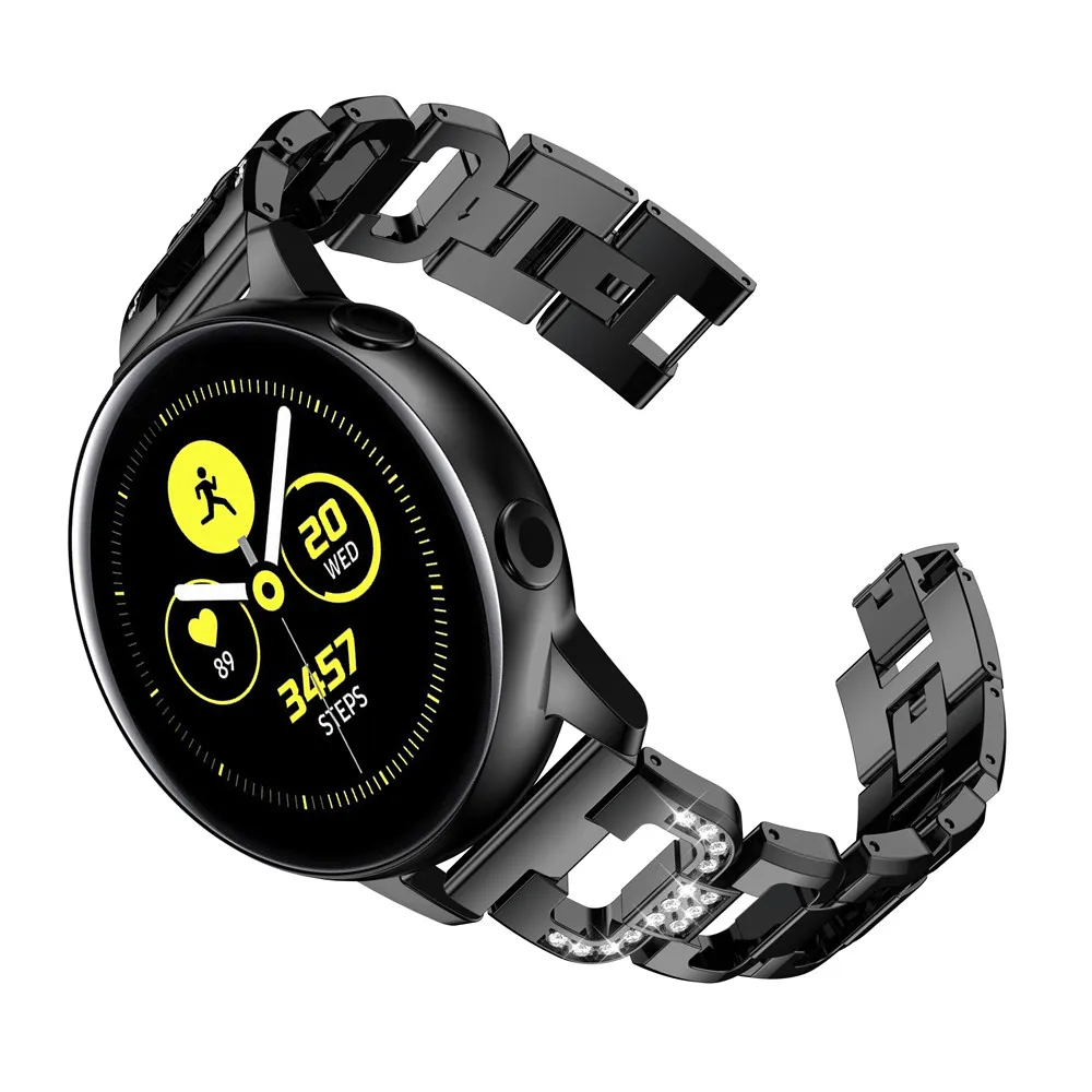 20 мм ремешок для Samsung galaxy Watch Active 40 мм/galaxy 42 мм/Gear S2 сменный Кристальный женский