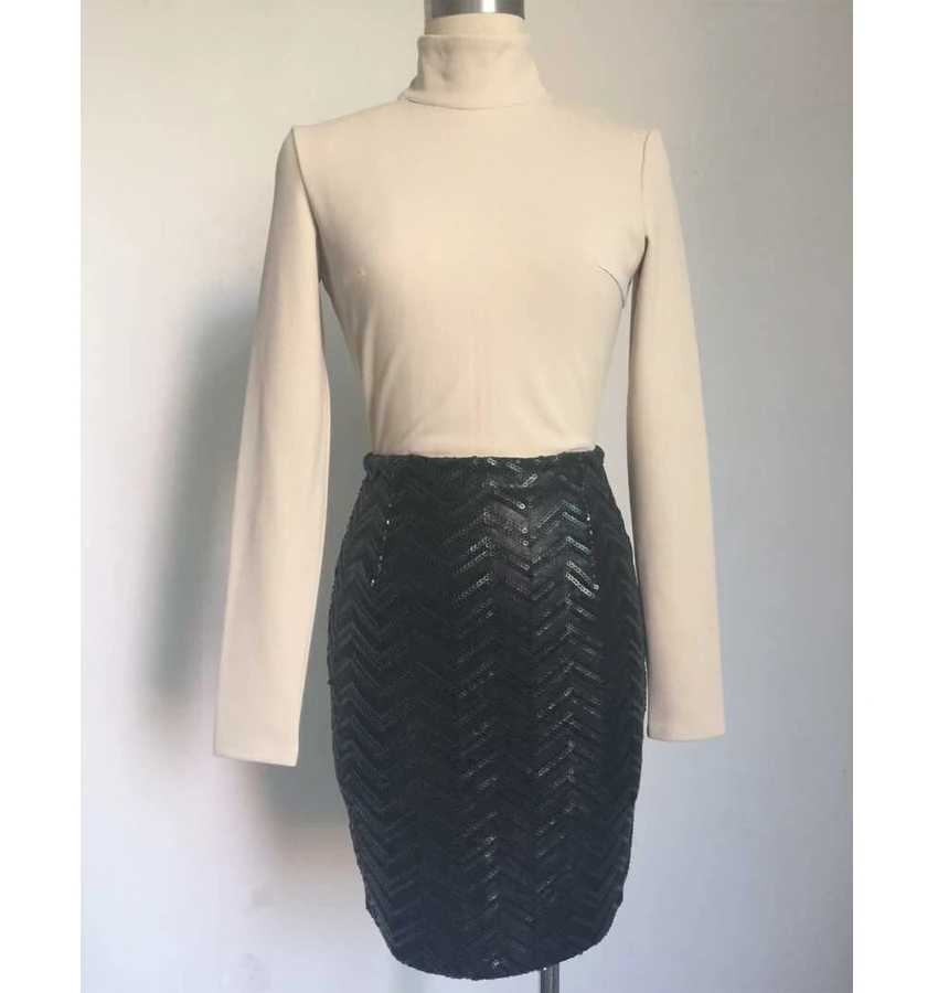 2017 новые модные женские черные юбки-карандаш с блестками | Женская одежда