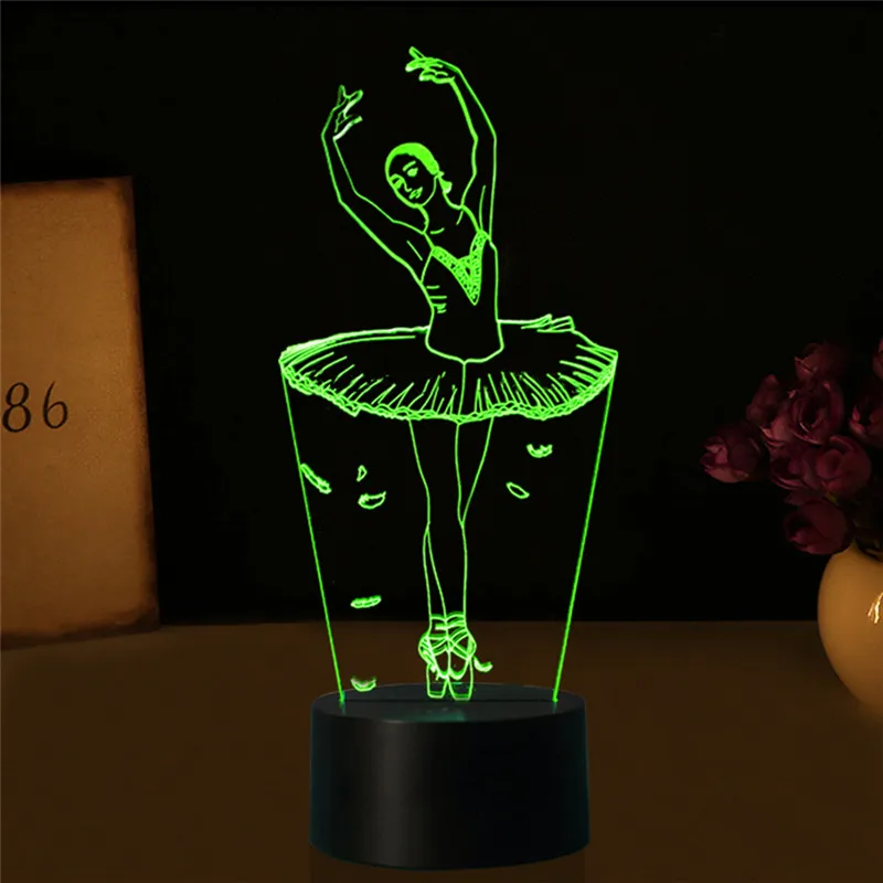 Светодиодный ночник LAIDEYI для балетных девушек с USB 7 цветов|3d night light|night light3d |