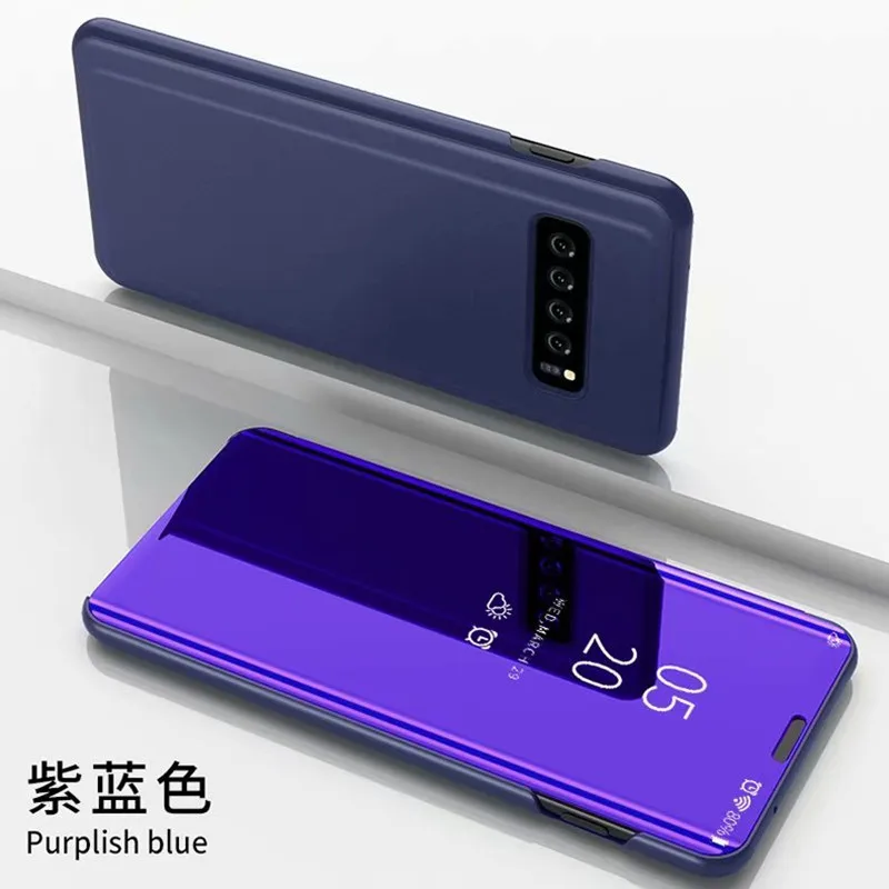 Умный зеркальный флип чехол для телефона Samsung Galaxy S9 S10 S8 S7 S6 Edge Plus S10E Прозрачный Note 9