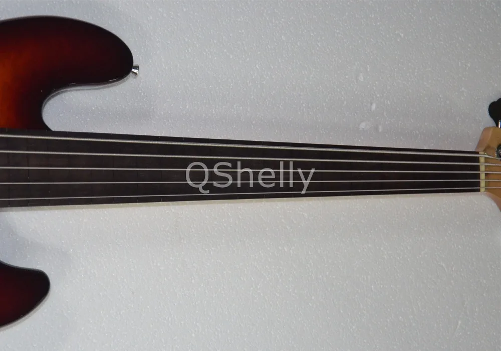Высшее качество QShelly под заказ jazz quiteld maple alder body 5 струн Эбеновое дерево без